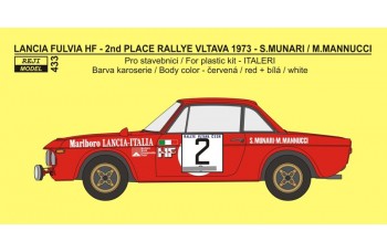 Decal – Lancia Fulvia HF - 1973 Rallye Vltava - Munari / Mannucci 1/24